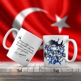 Asilmeydan Baş Öğretmen Mustafa Kemal Atatürk ve Öğrenciler - Atatürk'ün Sözleri -Kupa Bardak
