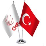Asilmeydan Beyaz, Chp ve Türkiye İkili Saten Masa Bayrağı