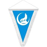Asilmeydan Bozkurt Hilal Mavi Hatıra Üçgen Flama Bayrak - Renkli