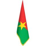 Asilmeydan Burkina Faso Bayrağı -Ofis-Makam-Toplantı Odaları - Saçaklı Makam Bayrağı - Renkli