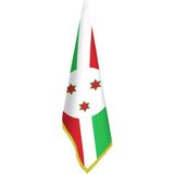 Asilmeydan Burundi Bayrağı -Ofis-Makam-Toplantı Odaları - Saçaklı Makam Bayrağı - Renkli