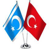 Asilmeydan C245rkmenleri Türkiye Saten Masa Bayrağı