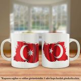 Asilmeydan Çift Yön Baskılı Son Osmanlı İmparatorluğu ve Türkiye Bayrağı Kupa Bardak