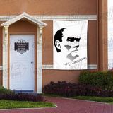 Asilmeydan Gazi Mustafa Kemal Atatürk Silüeti - K. Atatürk Imzalı Poster Bayrağı 100X150 cm - Renkli