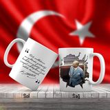 Asilmeydan Geminin Güvertesinde Duran Sivil Kemal Atatürk - Atatürk'ün Sözleri -Kupa Bardak