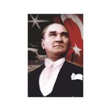 Asilmeydan Göğe Bakan Gazi Mustafa Kemal Atatürk Ay Yıldız Türk Bayrağı Poster Bayrak 100 x 150 cm