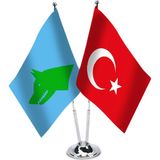 Asilmeydan Göktürk Imparatorluğu ve Türkiye - Ikili Masa Bayrağı 2'li