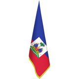 Asilmeydan Haiti Bayrağı - Ofis-Makam-Toplantı Odaları - Saçaklı Makam Bayrağı - Renkli