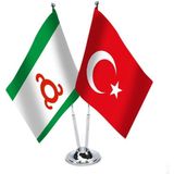 Asilmeydan Inguşetya Cumhuriyeti Türkiye Saten Masa Bayrağı
