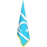 Asilmeydan Irak Türkmenleri Bayrak - Ofis-Makam-Toplantı Odaları - Saçaklı Makam Bayrağı - Renkli
