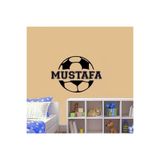 Asilmeydan İsme Özel Futbol Topu Silüeti Dekoratif Çocuk Odası Duvar Sticker, Çıkartma, Etiket
