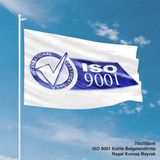 Asilmeydan Iso 9001 Kalite Belgelendirme Gönder Bayrağı Raşel Kumaş Bayrak 70 x 105 cm