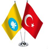 Asilmeydan Kalmuk Cumhuriyeti Türkiye Saten Masa Bayrağı
