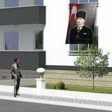 Asilmeydan Kalpaklı Atatürk Cephe Poster Bayrağı -1,5x2,25 Metre - Renkli
