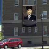Asilmeydan Kalpaklı Gazi Mustafa Kemal Atatürk Poster Dış Cephe Bayrağı-3x4,5metre - Renkli