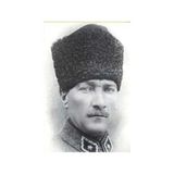 Asilmeydan Kalpaklı Gazi Mustafa Kemal Atatürk - Siyah Beyaz Portre Poster Cephe Bayrak -200X300CM -2X3METRE - Renkli