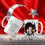 Asilmeydan Kalpaklı -Sivil -Mustafa Kemal Atatürk - Ayyıldız - Atatürk'ün Sözleri -Kupa Bardak