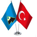 Asilmeydan Karaçay Çerkes Türkiye Saten Masa Bayrağı