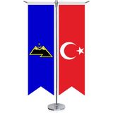 Asilmeydan Karaçay, Karaçaylı Bayrağı ve Türkiye Kırlangıç Saten T Direk Masa Bayrağı 2'li