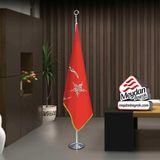 Asilmeydan Kelime-I Tevhid Kırmızı Bayrak -Ofis -Makam-Toplantı Odaları -Direkli -Saçaklı Makam Bayrağı - Renkli