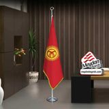 Asilmeydan Kırgızistan Cumhuriyeti Bayrak -Ofis -Makam-Toplantı Odaları -Direkli -Saçaklı Makam Bayrağı - Renkli
