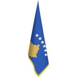 Asilmeydan Kosova Bayrağı - Ofis-Makam-Toplantı Odaları - Saçaklı Makam Bayrağı - Renkli