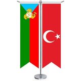 Asilmeydan Kumuklar, Kumıklar Bayrağı ve Türkiye Kırlangıç Saten T Direk Masa Bayrağı 2'li