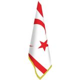 Asilmeydan Kuzey Kıbrıs Türk Cumhuriyeti Bayrak - Ofis-Makam-Toplantı Odaları - Saçaklı Makam Bayrağı - Renkli