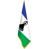 Asilmeydan Lesotho Bayrağı - Ofis-Makam-Toplantı Odaları - Saçaklı Makam Bayrağı