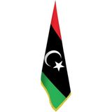 Asilmeydan Libya Bayrağı - Ofis-Makam-Toplantı Odaları - Saçaklı Makam Bayrağı - Renkli
