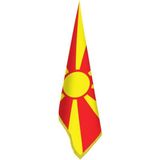 Asilmeydan Makedonya Cumhuriyeti Bayrağı - Ofis-Makam-Toplantı Odaları - Saçaklı Makam Bayrağı - Renkli