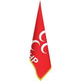 Asilmeydan Milliyetçi Hareket Partisi (Mhp) Bayrağı - Ofis-Makam-Toplantı Odaları - Saçaklı Makam Bayrağı - Renkli