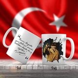 Asilmeydan Modern Kıyafet Giyimli Mustafa Kemal Atatürk - Atatürk'ün Sözleri -Kupa Bardak