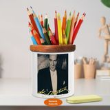 Asilmeydan Mustafa Kemal Atatürk Ahşap Seramik Kalemlik - S146 - Renkli