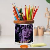 Asilmeydan Mustafa Kemal Atatürk Ahşap Seramik Kalemlik - S168 - Renkli