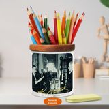 Asilmeydan Mustafa Kemal Atatürk Ahşap Seramik KALEMLIK-S509 - Beyaz