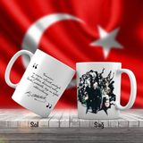 Asilmeydan Mustafa Kemal Atatürk Halkıyla Beraber - Atatürk'ün Sözleri -Kupa Bardak