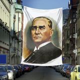 Asilmeydan Mustafa Kemal Atatürk Portre Cephe Poster Bayrak -600X900CM - 6 x 9 Metre - Renkli