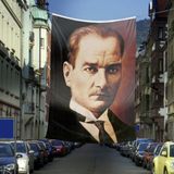 Asilmeydan Mustafa Kemal Atatürk Portre Poster Dış Cephe Bayrağı - 6x9 Metre - Renkli