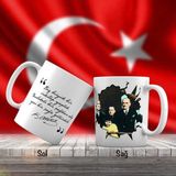 Asilmeydan Mustafa Kemal Atatürk ve Manevi Kızı Ülkü - Atatürk'ün Sözleri -Kupa Bardak