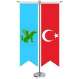 Asilmeydan Nogay, Nogaylılar Bayrağı ve Türkiye Kırlangıç Saten T Direk Masa Bayrağı 2'li