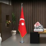 Asilmeydan Osmanlı Son Imp. Bayrağı-17 Eski Türk Devleti-Ofis-Toplantı Odaları -Direkli -Saçaklı Makam Bayrağı - Renkli