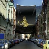 Asilmeydan Osmanlı Tuğrası Bayrağı Siyah Tuğra Raşel Bayrak -400X600 cm - Renkli
