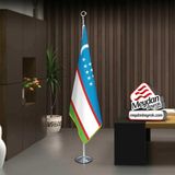 Asilmeydan Özbekistan Cumhuriyeti Bayrak -Ofis -Makam-Toplantı Odaları -Direkli -Saçaklı Makam Bayrağı - Renkli