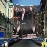 Asilmeydan Pelerinli Mustafa Kemal Atatürk Poster Dış Cephe Bayrağı 600 x 900 cm
