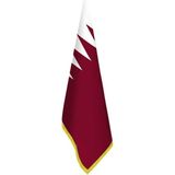 Asilmeydan Qatar - Katar Bayrağı - Ofis-Makam-Toplantı Odaları - Saçaklı Makam Bayrağı - Renkli