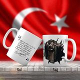 Asilmeydan Şapkalı Pardesülü Sivil Mustafa Kemal Atatürk - Atatürk'ün Sözleri -Kupa Bardak