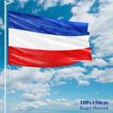 Asilmeydan Serbia ve Montenegro Bayrağı Raşel Kumaş 100 x 150 cm