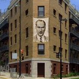 Asilmeydan Sivil Gazi Mustafa Kemal Atatürk - Portre -Modern Elbiseli Poster Cephe Bayrak -200X300CM -2X3METRE - Renkli
