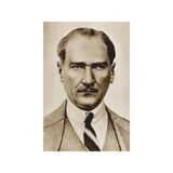 Asilmeydan Sivil Gazi Mustafa Kemal Atatürk Portre Takım Elbiseli Modern Atatürk Poster Bayrak 100 x 150 cm